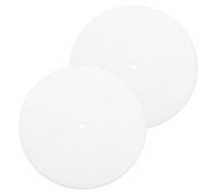 sourcing map 2 Pcs Record Player Mat, 7'' Felt Turntable Vibration Reduction Turntable Pad for Vinyl Record Players Recording Studio, White