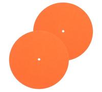 sourcing map 2 Pcs Record Player Mat, 7'' Felt Turntable Vibration Reduction Turntable Pad for Vinyl Record Players Recording Studio, Orange