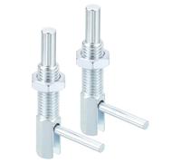 sourcing map 2 Pcs Retractable Indexing Plunger Pin, M12 l Spring Plunger Carbon Steel Spring Loaded Latch Telescopic Locking Pin with Nut for Machinery Shipbuilding