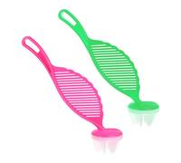 sourcing map 2 Pcs Rice Washer, Hand Held Rice Washing Tool, Kitchen Paddle Washer Strainer with Hanging Hole for Beans Grains Vegetables Home Kitchen Restaurant Camping, Red/Green