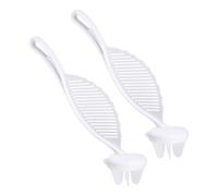 sourcing map 2 Pcs Rice Washer, Hand Held Rice Washing Tool, Kitchen Paddle Washer Strainer with Hanging Hole for Beans Grains Vegetables Home Kitchen Restaurant Camping, White