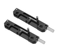 sourcing map 2 Pcs Right Spring-Loaded Gate Latch, Black Zinc Alloy | Normally Locked Barrel Bolt Latch Door Slide Bolt for Industrial Device & Equipment Doors