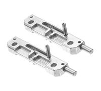 sourcing map 2 Pcs Right Spring-Loaded Gate Latch, Silver Normally Locked Barrel Bolt Latch Door Slide Bolt for Industrial Device & Equipment Doors, Stainless Steel