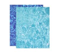 sourcing map 2 Pcs Ripple Water Sticker, Self Adhesive Artificial Water Wave Effect Stickers 11.69"x8.27" Dollhouse Wallpaper Sheets for DIY Dollhouse, Miniature Landscapes, Dark Blue,Sky Blue