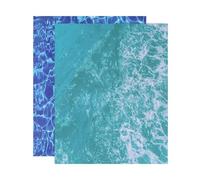 sourcing map 2 Pcs Ripple Water Sticker, Self Adhesive Artificial Water Wave Effect Stickers 11.69"x8.27" Dollhouse Wallpaper Sheets for DIY Dollhouse, Miniature Landscapes, Dark Blue,Green