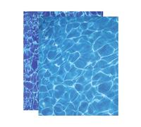 sourcing map 2 Pcs Ripple Water Sticker, Self Adhesive Artificial Water Wave Effect Stickers 11.69"x8.27" Dollhouse Wallpaper Sheets for DIY Dollhouse, Miniature Landscape, Dark Blue,Light Blue
