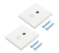 sourcing map 2 Pcs RJ45 CAT6 Socket, TV Aerial Coaxial Socket Wall Plate Outlet with M4 Screw for Home Ethernet Cable Lead Networking, 90 x 86 mm, White