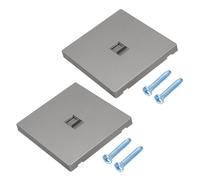 sourcing map 2 Pcs RJ45 Socket, CAT6 Ethernet Socket Wall Plate Outlet, Single Port Face Plate with M4 Screw for CAT5 CAT5e CAT6 Ethernet Cable Networking, 90 x 86 mm, Grey