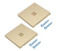 sourcing map 2 Pcs RJ45 Socket, CAT6 Ethernet Socket Wall Plate Outlet, Single Port Face Plate with M4 Screw for CAT5 CAT5e CAT6 Ethernet Cable Networking, 90 x 86 mm, Golden