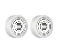 sourcing map 2 Pcs Roller Idler Bearing Pulley 3x10x4mm, Conveyor Rolling Wheel Flat Pulley with 693ZZ Bearing for Furniture Hardware Accessories (White)