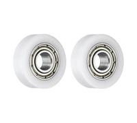 sourcing map 2 Pcs Roller Idler Bearing Pulley 4x13x4mm, Conveyor Rolling Wheel Flat Pulley with 684ZZ Bearing for Furniture Hardware Accessories (White)