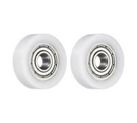sourcing map 2 Pcs Roller Idler Bearing Pulley 4x16x5mm, Conveyor Rolling Wheel Flat Pulley with 604ZZ Bearing for Furniture Hardware Accessories (White)