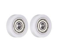 sourcing map 2 Pcs Roller Idler Bearing Pulley 4x18x5mm, Conveyor Rolling Wheel Flat Pulley with 624ZZ Bearing for Furniture Hardware Accessories (White)