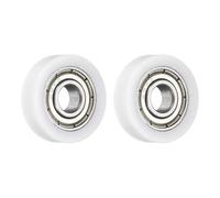 sourcing map 2 Pcs Roller Idler Bearing Pulley 6x20x6mm, Conveyor Rolling Wheel Flat Pulley with 696ZZ Bearing for Furniture Hardware Accessories (White)