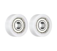 sourcing map 2 Pcs Roller Idler Bearing Pulley 6x21x8mm, Conveyor Rolling Wheel Flat Pulley with 606ZZ Bearing for Furniture Hardware Accessories (White)