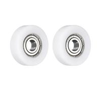 sourcing map 2 Pcs Roller Idler Bearing Pulley 6x23x7mm, Conveyor Rolling Wheel Flat Pulley with 696ZZ Bearing for Furniture Hardware Accessories (White)