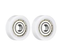 sourcing map 2 Pcs Roller Idler Bearing Pulley 6x24x8mm, Conveyor Rolling Wheel Flat Pulley with 626ZZ Bearing for Furniture Hardware Accessories (White)