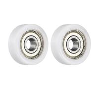 sourcing map 2 Pcs Roller Idler Bearing Pulley 8x28x10mm, Conveyor Rolling Wheel Flat Pulley with 608RS Bearing for Furniture Hardware Accessories (White)