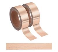 sourcing map 2 Pcs Rose Gold Washi Tape,15mm x 5m Self Adhesive Masking Tapes Metallic Foil Decorative Gold Tape for DIY Crafts Scrapbooking Home Holiday Decoration