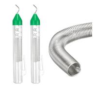 sourcing map 2 Pcs Rosin Core Solder, 1.8mm Dia Non Lead Solder Flux Wire, 15g Each Portable Flux Tin Wire Rohs for Electrical Soldering, Circuit Boards, DIY, Welding