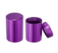 sourcing map 2 Pcs Round Tea Canisters, 2.6" x 1.8" Portable Storage Jar Airtight Metal Tea Containers with Lids for Storing Coffee Beans Cookies Spices Candies Candles DIY, Purple