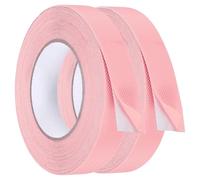 sourcing map 2 Pcs Rubber Grip Tape, 1 in x 33 ft Non-Slip Tape with Texture Waterproof Adhesive Non-Abrasive Grip Tapes for DIY Tool, Indoor & Outdoor Stair Steps, Ramp, Pink
