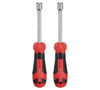 sourcing map 2 Pcs SAE Nut Driver 3/8" CR-V Non-Magnetic Tip Hollow Shafts Hex Socket Screwdriver with Anti-Slip Handle for Automobile Repair Bit Driver