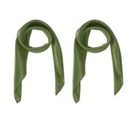 sourcing map 2 Pcs Satin Neck Square Scarf for Women Solid Color Silk Purse Scarf Lightweight Fashion Scarves Headband for Hair Handbag Accessories, Deep Green