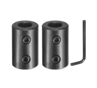 sourcing map 2 Pcs Shaft Coupling, 5/16" Bore 5/8" OD 1" Length Black Oxide Plated Steel Rigid Coupling with Hex Wrench for 3D Printers Motor Wheel (2 Screws Each Piece)