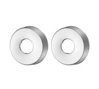 sourcing map 2 Pcs Shower Arm Flange, 0.8"x2.4"x0.6"(21x60x15mm) Stainless Steel Round Escutcheon Plate, Wall Split Flange, Wall-Mounted Water Pipe Cover for Pipe, Silver