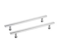 sourcing map 2 Pcs Shower Door Handle, 350mm Hole Center Shower Glass Door Pull Towel Bar 304 Stainless Steel Door Knob, Silver