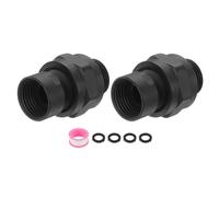 sourcing map 2 Pcs Shower Head Swivel Adapter Solid Brass Adjustable Shower Arm Extension Connector Universal Shower Component Connector with PTFE Tape and Gasket for Shower System (Black)