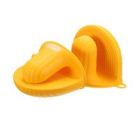 sourcing map 2 Pcs Silicone Oven Mitts, Heat Resistant Mini Oven Gloves Silicone Pot Holders Mini Finger Protector Cooking Pinch Grips for Air Fryer Kitchen Cooking & Baking, Yellow