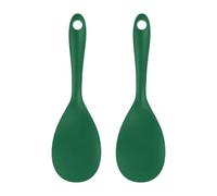 sourcing map 2 Pcs Silicone Rice Paddle Non-Stick Rice Spoon Heat Resistant Rice Cooker Spoon for Rice, Salads, Potato Green