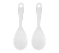 sourcing map 2 Pcs Silicone Rice Paddle Non-Stick Rice Spoon Heat Resistant Rice Spatula Metal Rice Cooker Spoon for Rice, Salads, Potato Clear