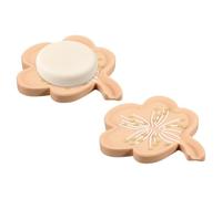 sourcing map 2 Pcs Silicone Soap Dish with Drain Spout, Portable Self Draining Flower Shape Soap Saver Holder for Bathroom Kitchen Sink, Pink