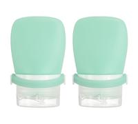 sourcing map 2 Pcs Silicone Squeeze Bottle, 1.3 oz Refillable Silicone Travel Bottles Leak Proof Mini Size Containers for Toiletries Lotion Shampoo Conditioner, Light Green