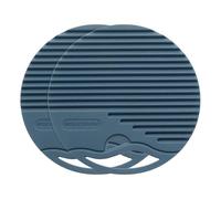 sourcing map 2 Pcs Silicone Trivet Mat, 4 Inch Round Trivets for Hot Pots and Pans Multi-Purpose Heat Resistant Trivet Holders for Pots & Hot Dish, Countertops, Coasters, Dark Blue