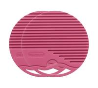 sourcing map 2 Pcs Silicone Trivet Mat, 4 Inch Round Trivets for Hot Pots and Pans Multi-Purpose Heat Resistant Trivet Holders for Pots & Hot Dish, Countertops, Coasters, Rose Red