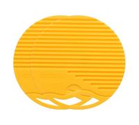 sourcing map 2 Pcs Silicone Trivet Mat, 4 Inch Round Trivets for Hot Pots and Pans Multi-Purpose Heat Resistant Trivet Holders for Pots & Hot Dish, Countertops, Coasters, Yellow