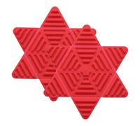 sourcing map 2 Pcs Silicone Trivet Mat, 6.3 Inch Foldable Trivets for Hot Pots and Pans, Heat Resistant Trivet Holders for Hot Dishes Cups Kitchen Countertop Tabletop, Red (Hexagon Star)