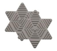 sourcing map 2 Pcs Silicone Trivet Mat, 6.3 Inch Foldable Trivets for Hot Pots and Pans, Heat Resistant Trivet Holders for Hot Dishes Cups Kitchen Countertop Tabletop, Grey (Hexagon Star)