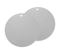sourcing map 2 Pcs Silicone Trivets Mats for Hot Pots and Pans, 9" Round Hot Pot Holders Multi-Purpose Heat Resistant Trivet with Hang Hole for Pots & Hot Dish, Countertops (Light Grey)