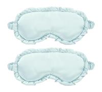 sourcing map 2 Pcs Silk Sleep Masks, Soft Satin Eye Protection Block Light Mask, Block Light Eye Sleep Cover with Adjustable Straps, Unisex for Nighttime Sleeping, Travel Nap, Silky Blue
