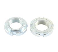 sourcing map 2 Pcs Silver Tone 24mm Thread Diameter 1.0 Thread Pitch Motorcycle Steering Stem Lock Nut for Suzuki