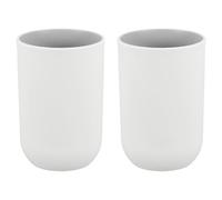 sourcing map 2 Pcs Simple Toothbrush Cups, 2.6 x 2.6 x 4.1 Inch Bathroom Tumbler Reusable Plastic Cup for Storing Toothpaste Toothbrushes Combs Water Beverages, Gray