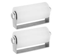 sourcing map 2 Pcs Slide Gate Guide Roller, 100mm Nylon Sliding Gate Guider with C Post Welded Bracket, Ball Bearing Side Roller Assembly Screw Tightening for Sliding Door 48mm Dia, White
