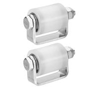 sourcing map 2 Pcs Slide Gate Guide Roller, 25mm Nylon Sliding Gate Guider with C Post Welded Bracket, Ball Bearing Side Roller Assembly Screw Tightening for Sliding Door 20mm Dia, White
