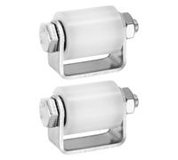 sourcing map 2 Pcs Slide Gate Guide Roller, 35mm Nylon Sliding Gate Guider | With C Post Welded Bracket, Ball Bearing Side Roller Assembly Screw Tightening for Sliding Door 30mm Dia, White