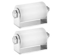 sourcing map 2 Pcs Slide Gate Guide Roller, 65mm Nylon Sliding Gate Guider with C Post Welded Bracket, Ball Bearing Side Roller Assembly Screw Tightening for Sliding Door 40mm Dia, White